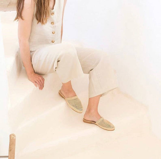 Raffia Sandals Handmade in Morocco, Raffia Shoes Boho Sandal: 6 US