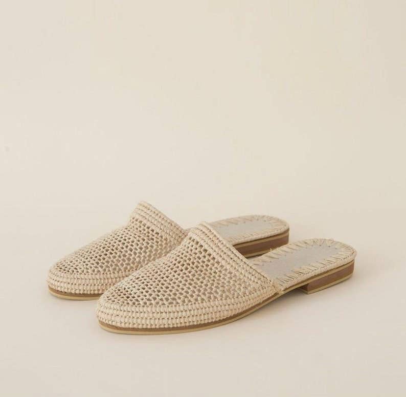 Raffia Sandals Handmade in Morocco, Raffia Shoes Boho Sandal: 6 US