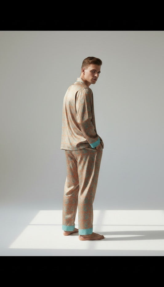 Set coordinato arancione I Was a Sari sustainable fashion sets, L