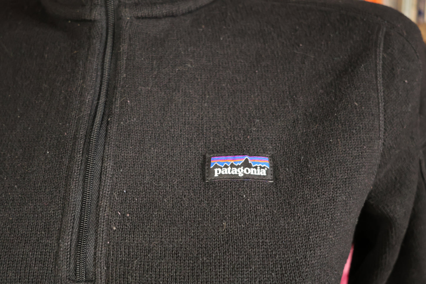 Black Patagonia fleece jacket