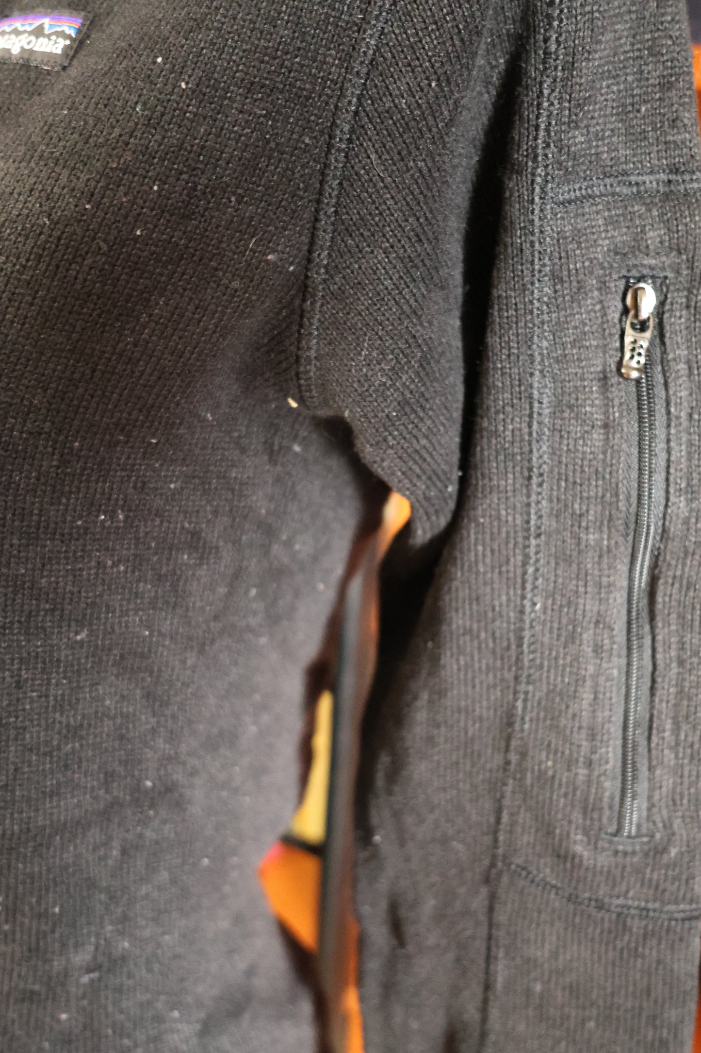 Black Patagonia pile jacket