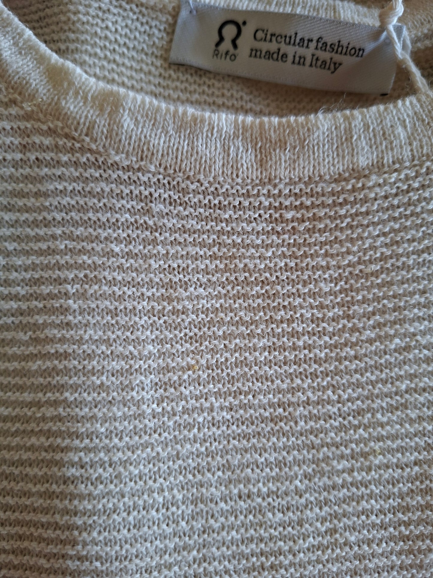 Maglietta Alma in 100% lino Rifò moda sostenibile e circolare, in white burro