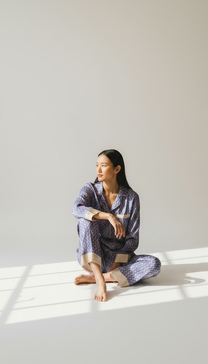 I Was a Sari Pyjama Set Outdoor Purple Sustainable Artisan