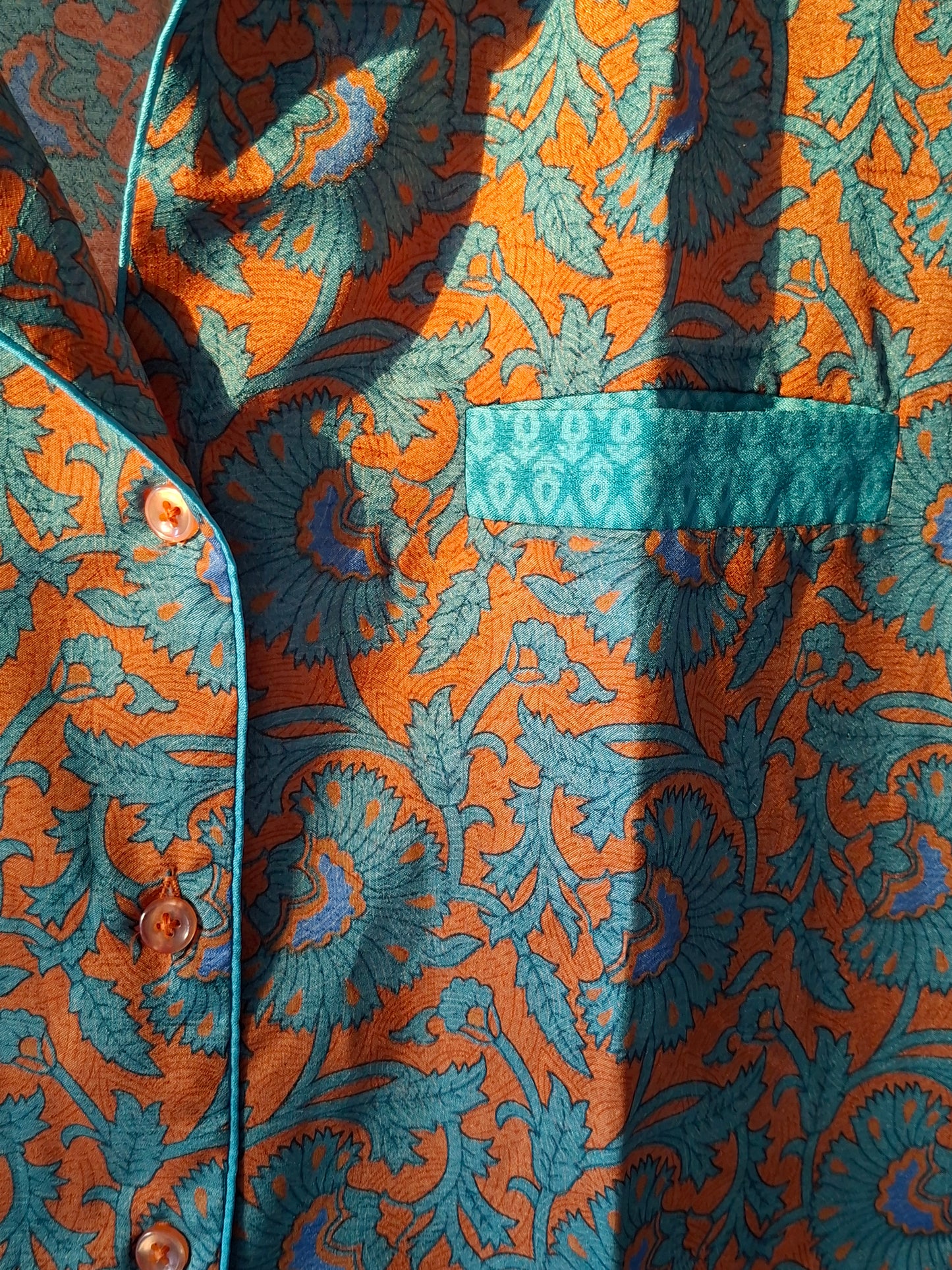Outdoor Pyjama orange I Was a Sari sustainable fashion