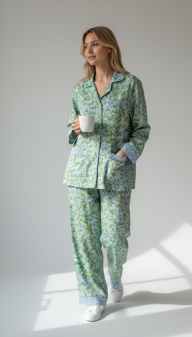 Set coordinato verde I Was a Sari sustainable fashion sets, M