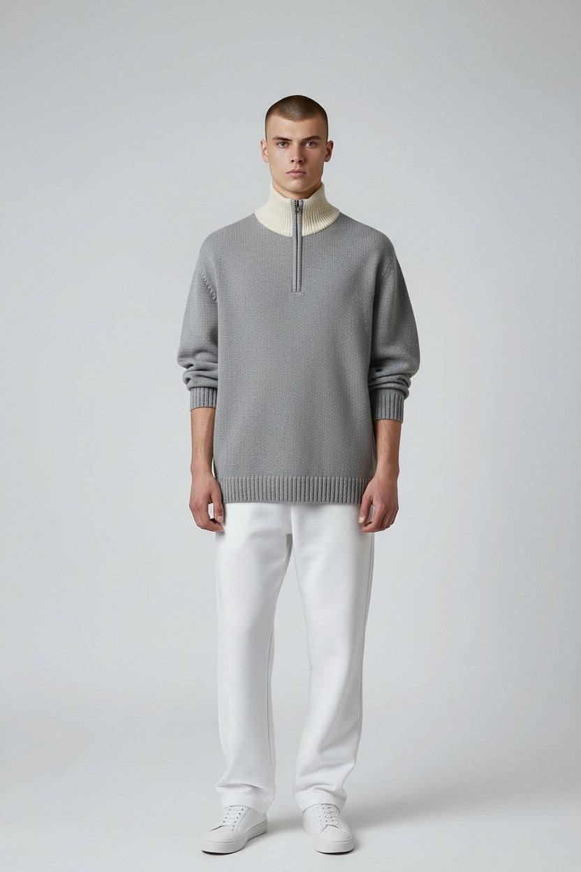 Grey & White sweater