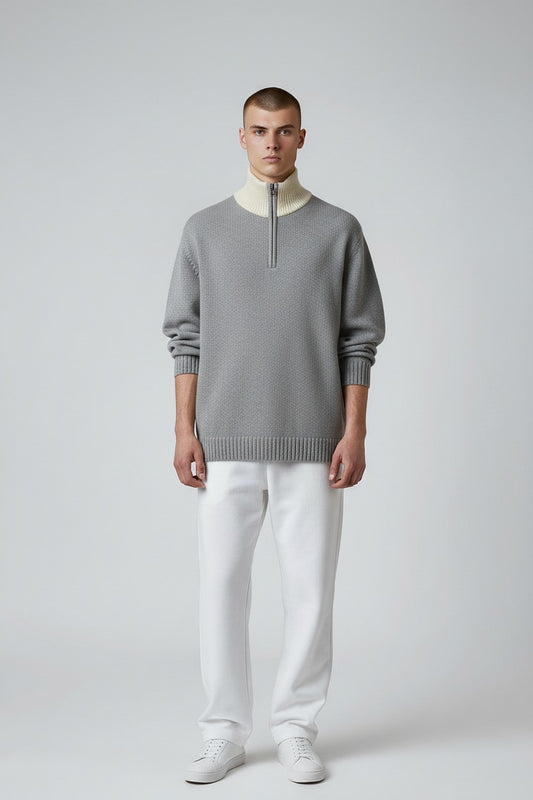 Grey & White sweater